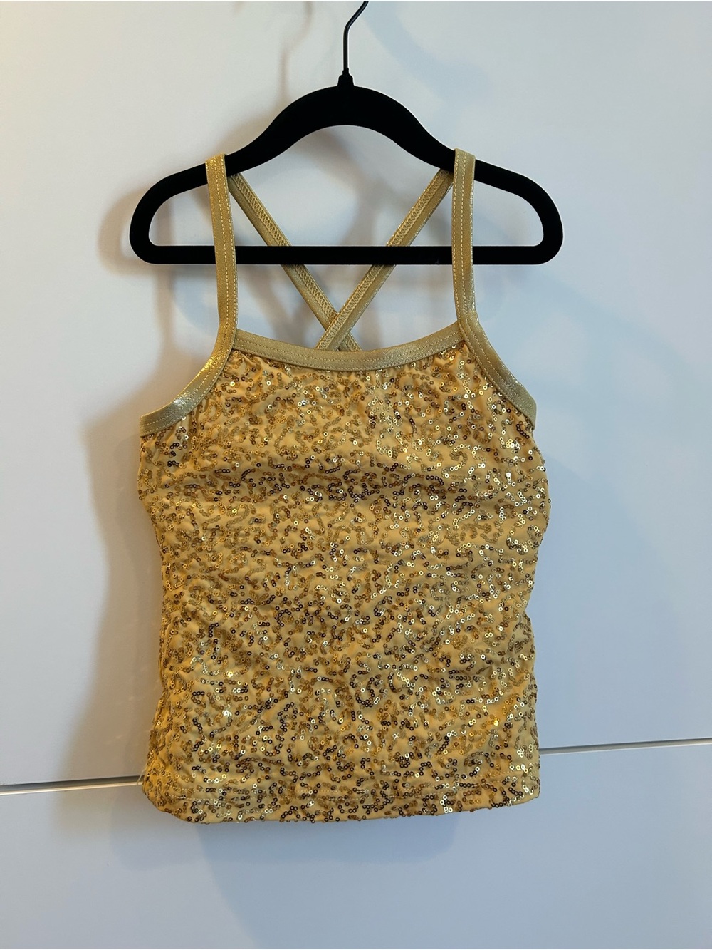 Balera Gold Sequin Cross Back Strappy Tank - IC (7/8) - Picture 1 of 5
